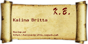 Kalina Britta névjegykártya